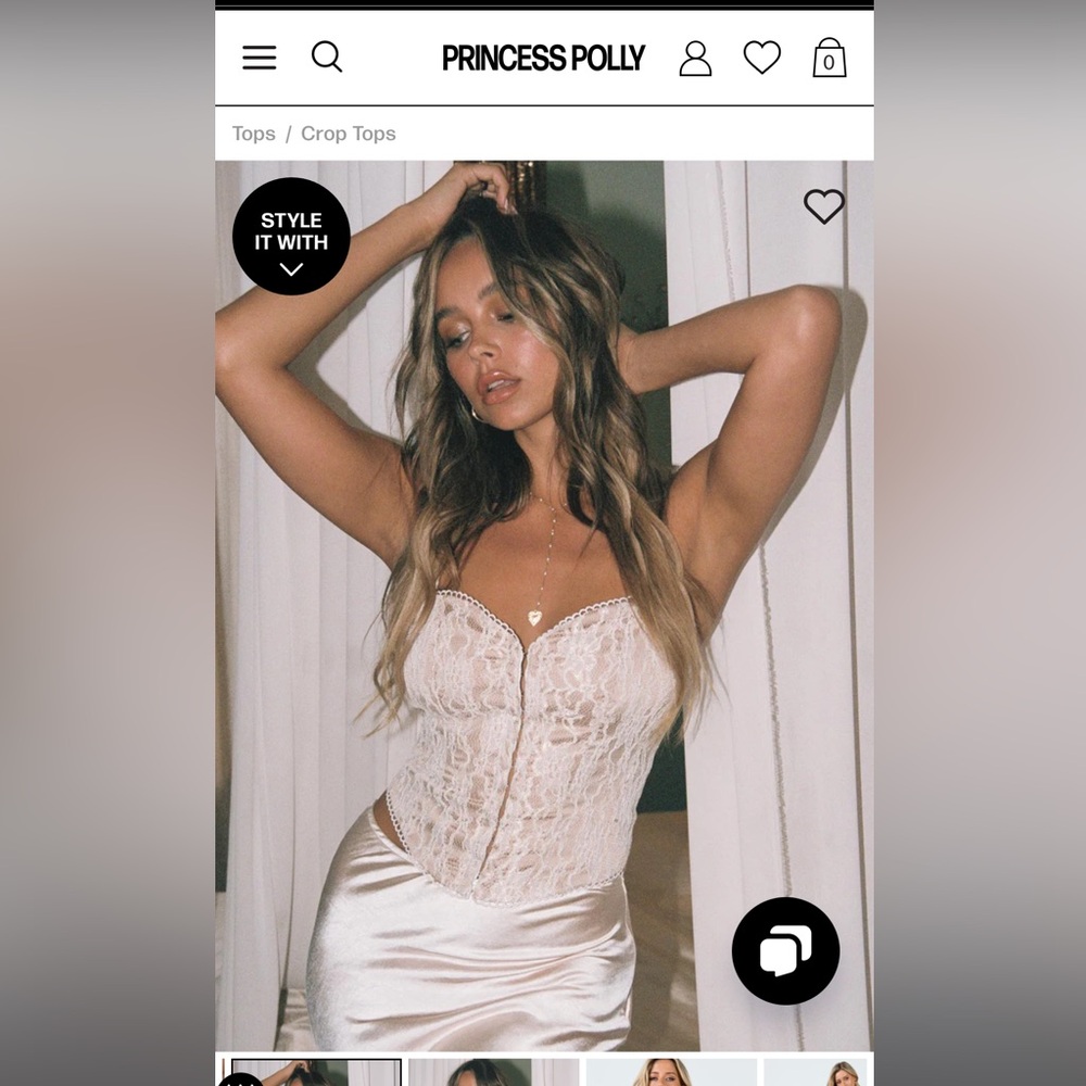 PRINCESS POLLY GIORGI LACE CORSET IVORY